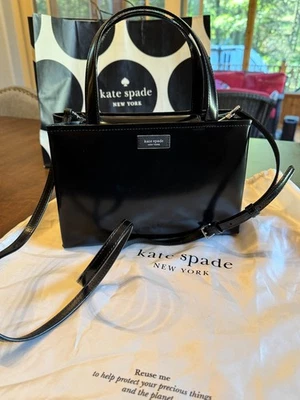 Bolso de Mano Pequeño Kate Spade Sam Icon Spazzolato Cuero Negro - Nuevo con Bolsa para el Polvo Foto 1 de 4