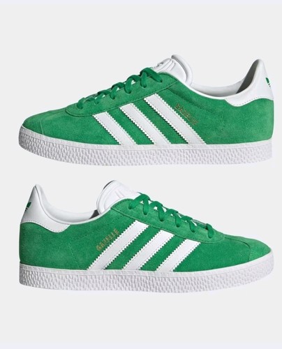 Adidas Gazelle Sneaker Unisex Bambini 13.5 Verde Scamosciato Lifestyle Spedizione Gratuita