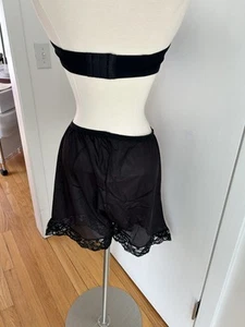 Lencería vintage Pam undies Pettipants Bloomers pantalones cortos de encaje negros transparentes talla 8 - Imagen 1 de 10