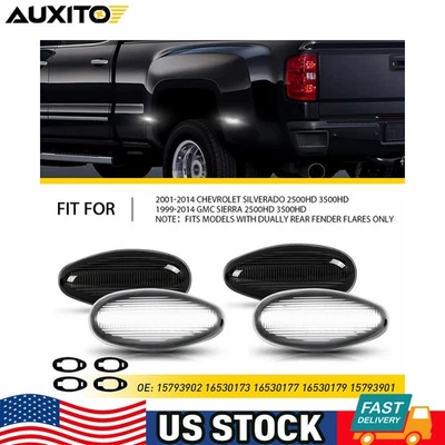Ajuste GMC Sierra 2500HD 3500HD 1999-2014 doble plataforma 4 piezas blanco LED marcador lateral Foto 1 de 4