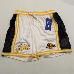 Pantaloncini basket Los Angeles Lakers NBA Heritage Ultra Game Large bianchi nuovi con etichette - Foto 1 di 13