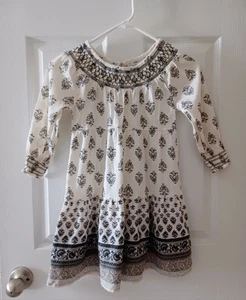 Old Navy Long-Sleeve Printed Tiered All-Day Dress for Girls Size S Black Paisley - Picture 1 of 9