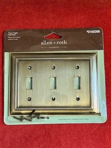 Allen & Roth Antik Messing Finish Dreifach Knebel Wandplatte #0140266 Neu aus altem Lagerbestand - Bild 1 von 3