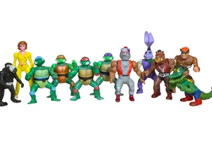 RARE TOY BOOTLEG MEXICAN 11 SFIGURE TEENAGE MUTANT NINJA TURTLES 80'S - Picture 1 of 5