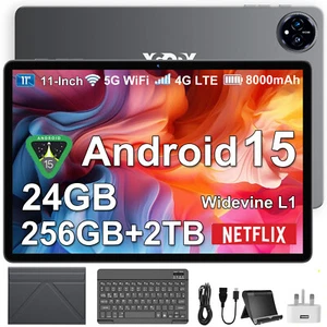 2025 PAD Tablet Android 15 24GB RAM+256GB 8000mAh 11 inch 13MP+8MP 5G WlFl GPS - Picture 1 of 33
