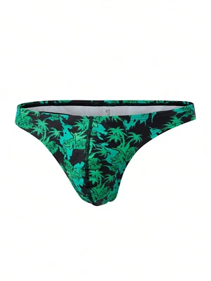 Para hombres Verde Tropical Sexy Rave Traje de Baño Palmera Piscina Cheeky Tanga Parte Inferior Foto 1 de 4