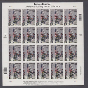 US #B2 Heroes of 2001 Complete Sheet of 20 Mint Never Hinged - Picture 1 of 1