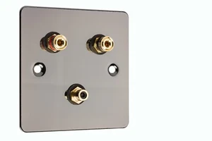 1.1 Lautsprecher Wand Abdeckplatte AV flache Platte poliert schwarz Nickel NICHT LÖTEN - Bild 1 von 8