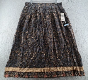 VINTAGE Sag Harbor Skirt Womens XL Geometric Paisley Print Elastic Waist Rayon - Picture 1 of 10