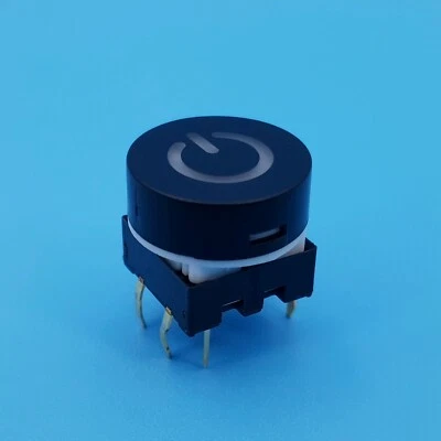 HONYONE TS27 Round 15mm Power Symbol Momentary PCB Push Button Click Tact Switch - Image 1 of 4