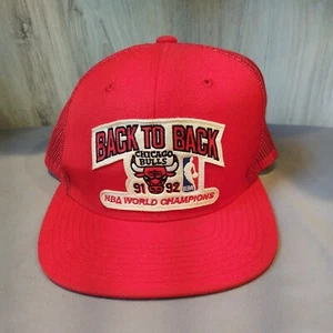 Vintage Chicago Bulls Back To Back 91-92 NBA World Champions Snapback Hat Cap - Picture 1 of 8