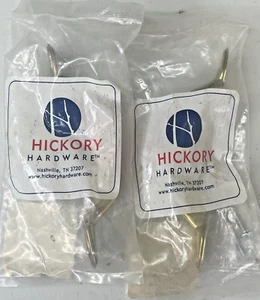 Lot 2 Hickory Hardware P749-OAK 5" Length 3" CTC Brass Oak Cabinet Handle Pull - Picture 1 of 4