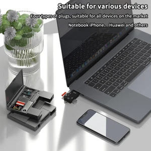 7 In 1 Card Reader Storage Box For IPhone Samsung Laptop OTG Storage Box - Photo 1/12