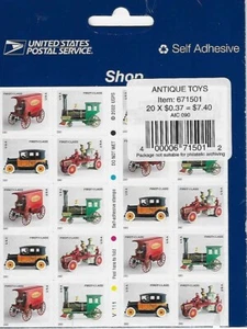 US Antique Toys 37c Stamp Pane Scott #3629e USPS Sealed - Picture 1 of 1