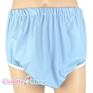 Cuddlz Blue Pull Up Pu Plastic Waterproof Incontinence Pants Briefs - Picture 1 of 1