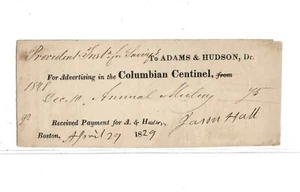 Recibo de publicidad Centinela Colombiano 1829 - Imagen 1 de 2