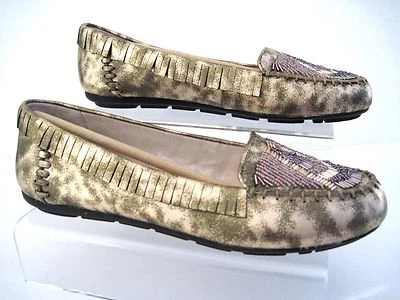 Mocasines planos House of Harlow 1960 Marion con cuentas oro rosa talla 6, 6,5, Foto 1 de 4