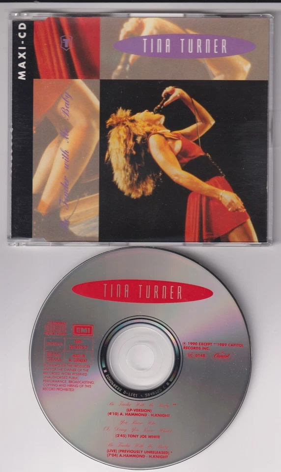 Tina Turner – Be Tender With Me Baby - 3 Track Maxi CD 1990  Capitol Records - Bild 1 von 1