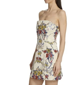 Alice + Olivia Jacquard-Minikleid "Velia" cremefarben Viskose Blumen Größe 2 Damen - Bild 1 von 11