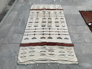 4x8 ft Antique African Fulani Blanket Hand Made Wedding Blanket Tents Mali Decor - Picture 1 of 14