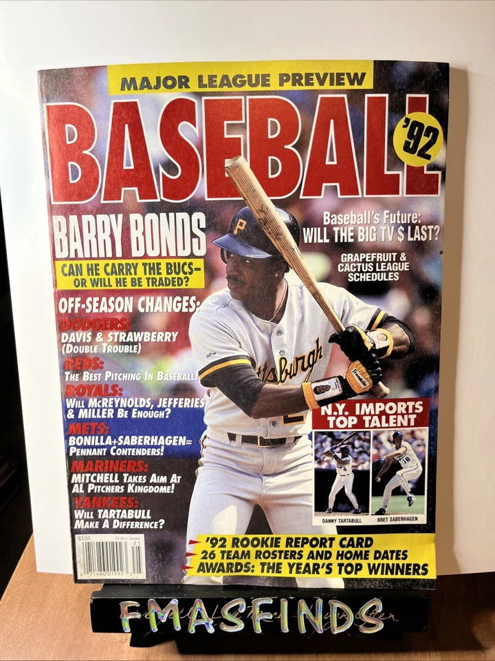 W3 1992 BARRY BONDS PIRATES Baseball Preview Magazine  - Image 1 of 1