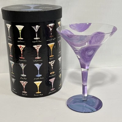 Vidrio Martini Lolita Purple Haze 10 oz pintado a mano con caja GLS4-5530P Foto 1 de 4