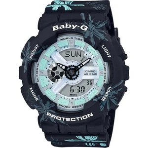 Casio Baby-G BA110CF-1A USA West Coast Flower Pattern Black Watch Mint Condition - Picture 1 of 19