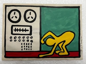 Keith Haring - Amazing Oil Paper - Pop Art Style - Signed - A1 - Picture 1 of 2