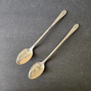 Lote de 2 cucharas parfait té helado placa de plata Melody International de colección 1954 - Imagen 1 de 11