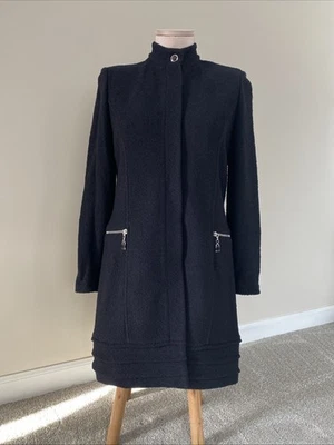 Chaqueta para mujer St. John Collection 4 botones tejidos negros cremallera bolsillo abrigo usado en excelente estado Foto 1 de 4