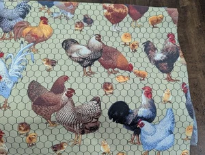1 Yard/44 Zoll 100 % Baumwolle 2021 STOFF TRADITIONS Druck mit "Hühnerfamilie" NEU verkauft BTY - Bild 1 von 6