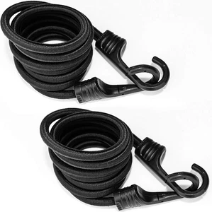 ZHOUBIN 72 Inch Black Bungee Cords with Hooks Heavy Duty, 2 Pcs 72, - Picture 1 of 8