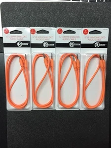 4 pack 4201246 RADIOSHACK 3-FT. 1/8" (3.5MM) SHIELDED AUDIO CABLE (ORANGE) NIP - Picture 1 of 1