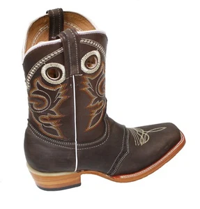 Women's Western Square Toe Cowgirl Boot - De Dama Vaquero Cafe Bota-Brand New - Picture 1 of 4