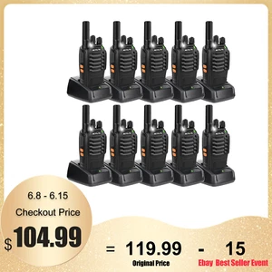 Long Range Walkie Talkies Rechargeable Retevis H777 2W FRS Two Way Radio 10 Pack - Zdjęcie 1 z 13