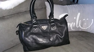 Maison Mollerus...Leder Tasche STAMPING / Speedy..schwarz / silber Hardware....9 - Bild 1 von 15