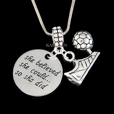 ~Regalo para jugador de pelota de fútbol~ para niñas mujeres collar de cadena de fútbol joyería deportiva Foto 1 de 4