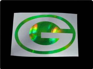 Green Bay Packers G Logo Aufkleber Grün Chrom Ölfarbe 3,25"x5" - Bild 1 von 1