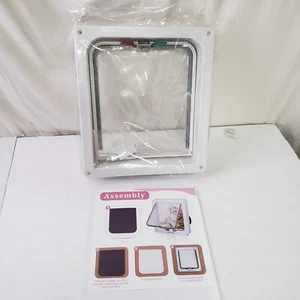 4 Way Pet Door Cat Puppy Small Magnetic Close Lockable Safe Flap Door Frame New - Picture 1 of 9