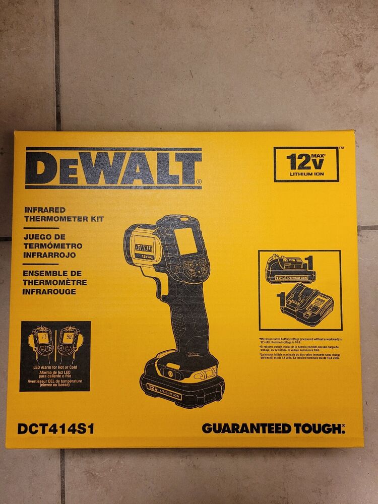 DeWalt DCT414S1 12v Infrared Thermometer Kit W/ 1 Battery, and Charger, in case