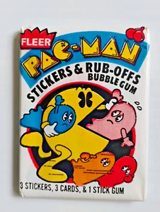 1980 FLEER PAC-MAN STICKERS & RUB OFFS CARDS MIDWAY ARCADE NEW - Picture 1 of 2