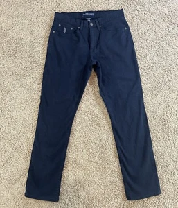 US Polo Assn Mens Chino Pants Size 32x32 Navy Blue Cotton Stretch Flat Front - Picture 1 of 10