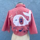 70s Hand Embroidered Blouse Vintage Helen Cerda Red Nautical whale top Mexico