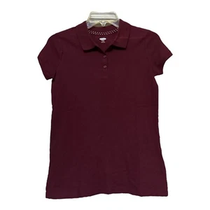 Old Navy Youth Girls Wine School Uniform Pique Polo Shirt Size XL 14 New - Picture 1 of 6