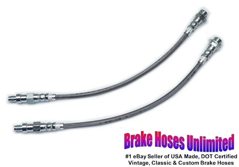FRONT STAINLESS BRAKE HOSES Chevrolet Bel Air, 1955 1956 1957 - Image 1 of 1