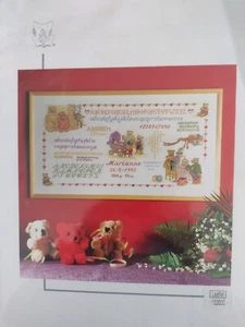 Permin of Copenhagen cross stitch "Teddy's World"; a COLORFUL BIRTH design! - Picture 1 of 3
