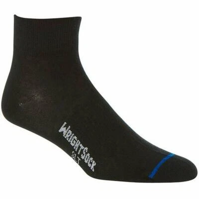 Wrightsock ESF13259 Unisex Blister Free Socks ULTRA THIN QTR - BLACK, Small - Image 1 of 2