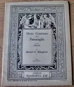ELLINGFORD MOTO CONTINUO & PASSCAGLIA ORGAN SHEET MUSIC BOOK (1936) ENGLAND - Picture 1 of 4