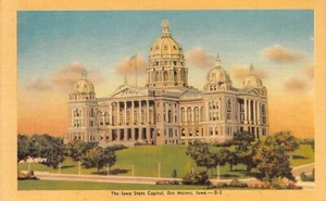 Postal IA: Iowa State Capitol, Des Moines, Iowa, lino, sin publicar, vintage - Imagen 1 de 2