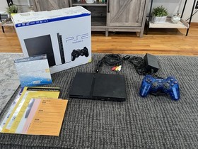 Sony PlayStation 2 Slim Black with Box, Cords, Controller - Disc Reader Problem